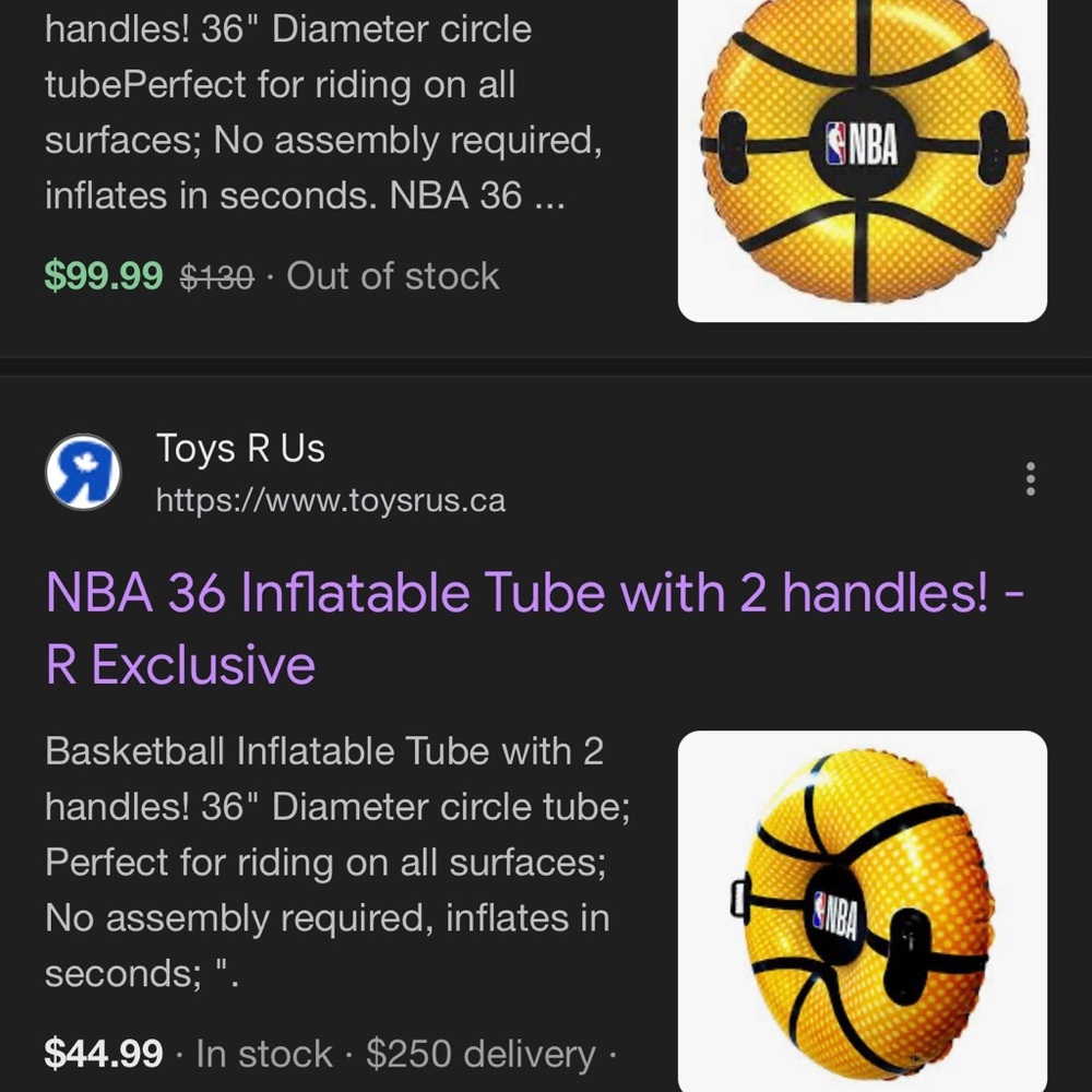 NBA Inflatable Tube with Handles - Picture 2 of 2